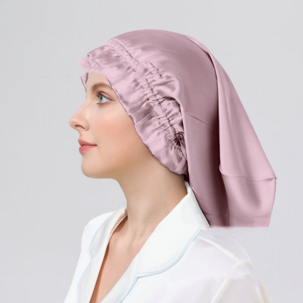 Long sleep cap long tube hat black fungus lace women's home care long hair cap