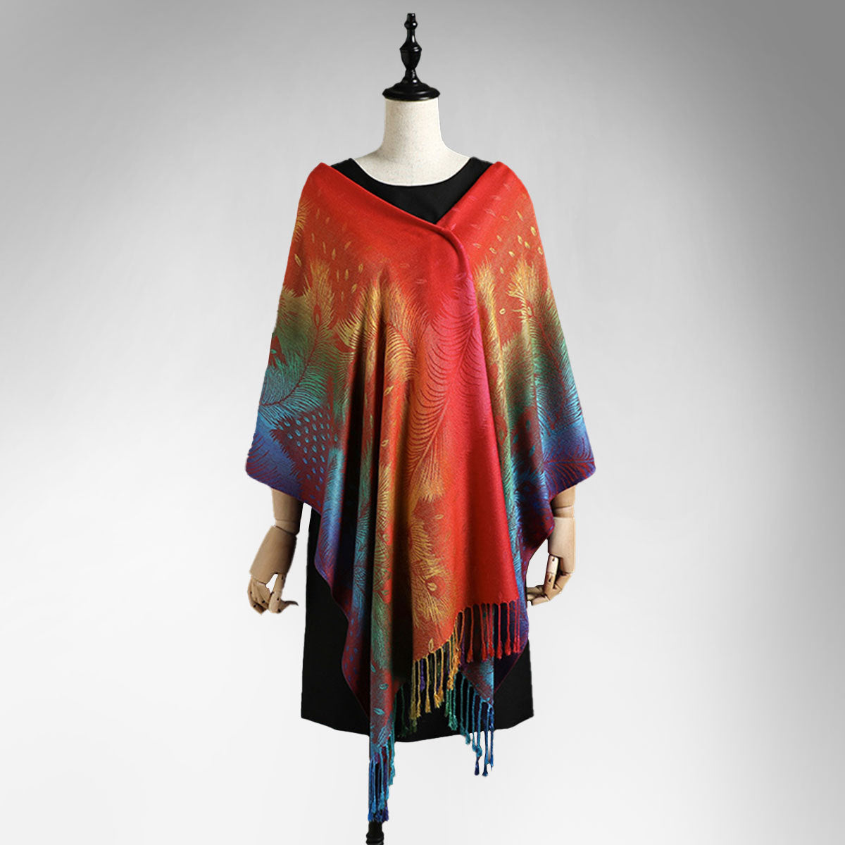 Big shawl long women's tassel feather scarf