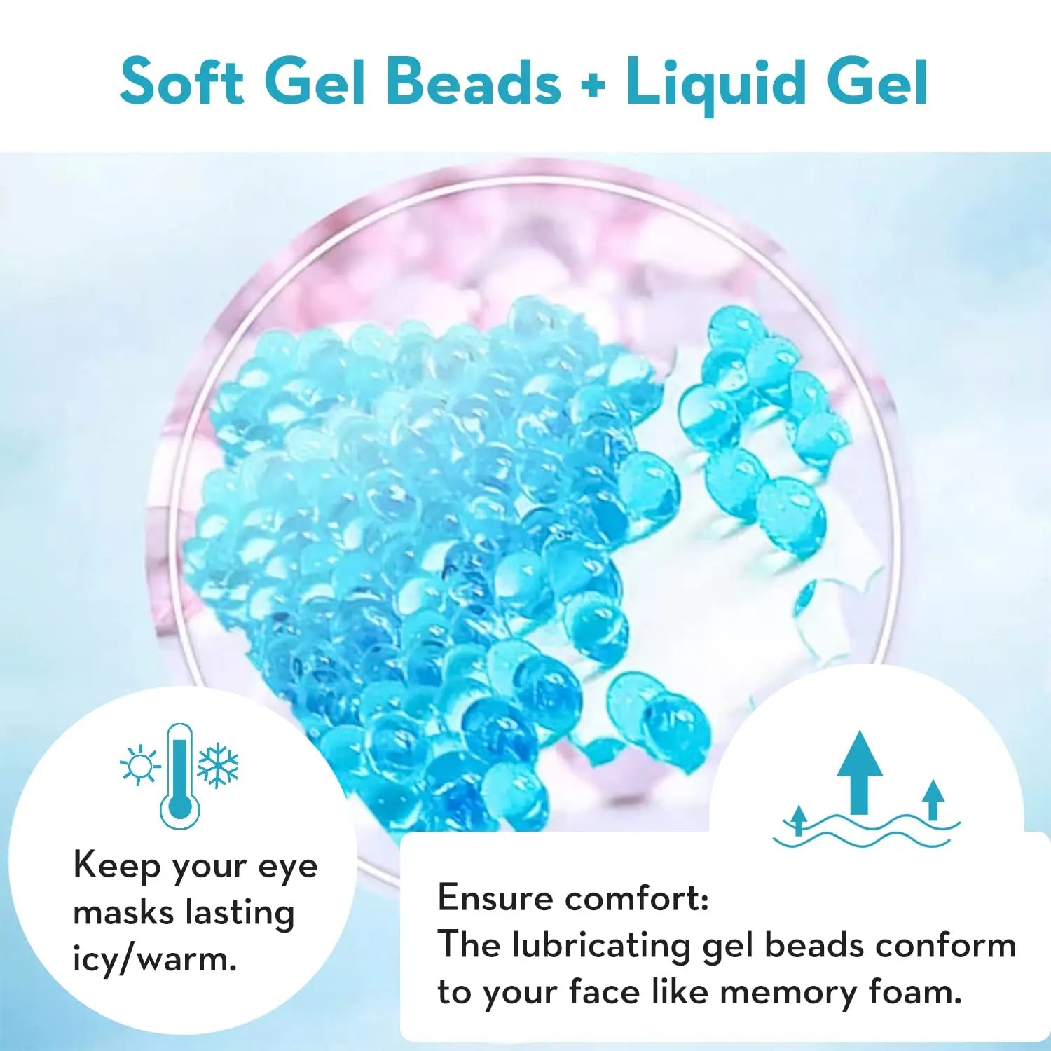 Cooling Eye Mask with Gel Bead Reusable Cold Compress Ice Pack Sleeping Eye Cooling Pads for After Eyelid Surgery Skin Care Tool