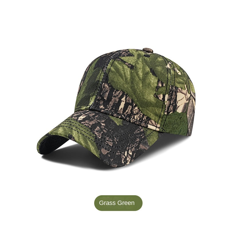 Camouflage Baseball Cap for Men with Large Brim, Outdoor Sun Protection, Adjustable Hat
