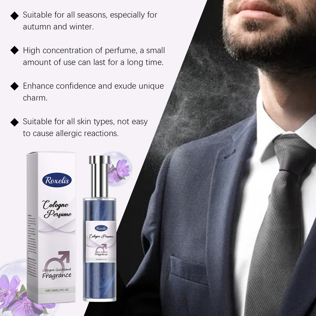 Roxelis Men's Charm Cologne Exudes Charm Natural Fresh Lasting Fragrance Portable Atmosphere Perfume