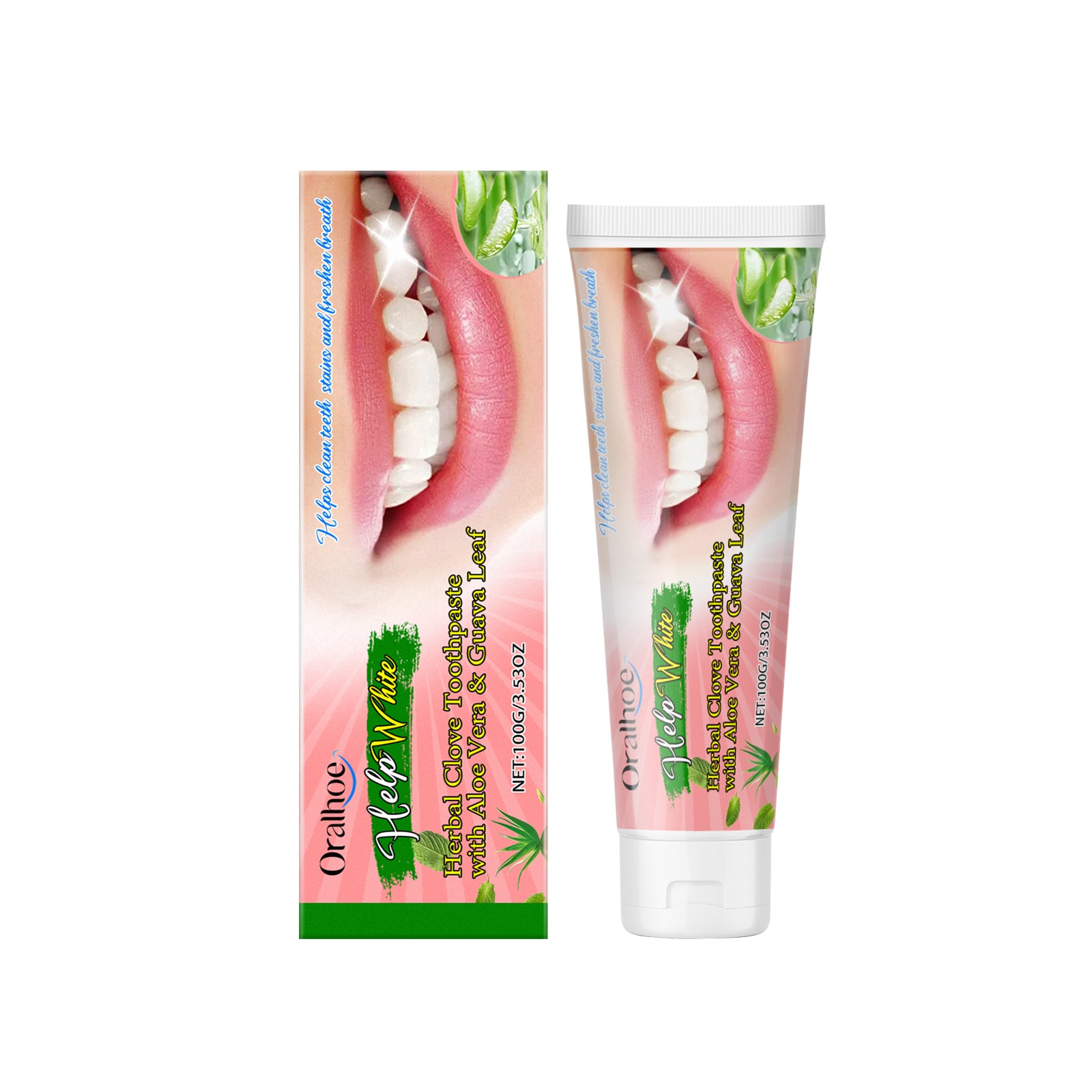 Oralhoe Brightening Fresh Breath Toothpaste Cleaning Care Teeth Brightening Remove Stains Oral Care Herbal Toothpaste