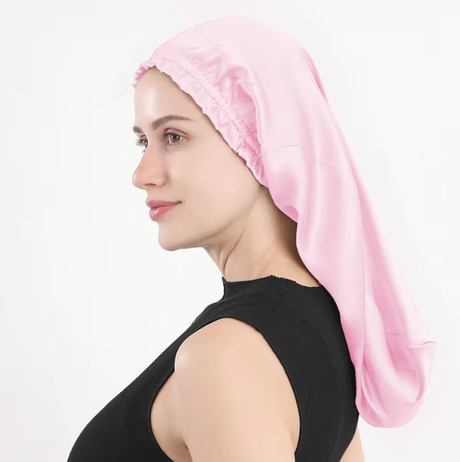 Sleeping cap mulberry silk long hair cap fungus side length cylindrical cap