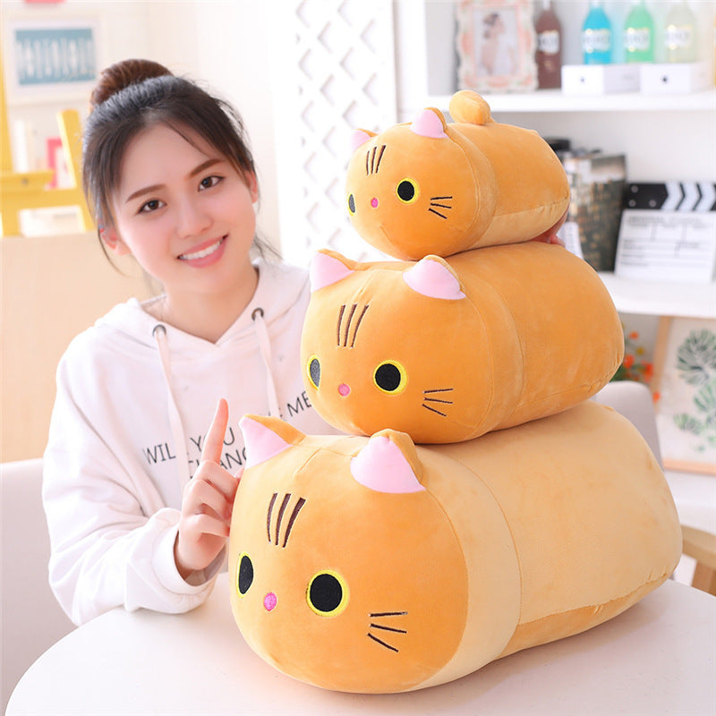 Mollusk Pillow Cute Cat Cylindrical Long Pillow Bedside Single Double Pillow Nap Pillow Office Pillow