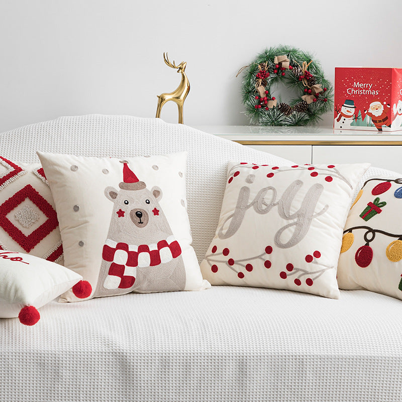 Christmas Day Ins style decorative embroidered pillows Christmas party cushions Living room sofas Bedhead pillowcases