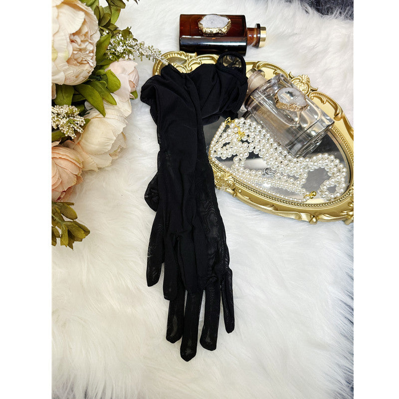 Purple Breathable Lace Sexy 55cm Gloves