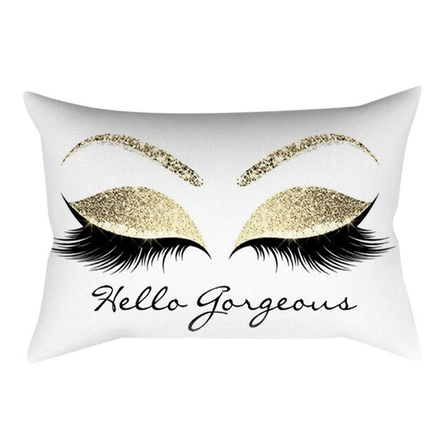 Eyelash Out Soft Velvet Cushion Cover 30x50cm Marble Pillow Cases funny cushions new Home Sofa Bed decor fashion on pillow