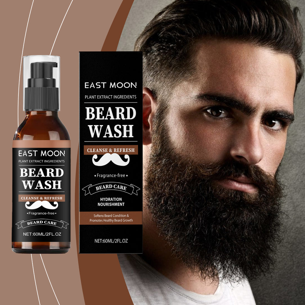 East Moon Men's Facial Hair Care Cleanser Gentle Nourishing Soft Clean Care Facial Hair Cleanser