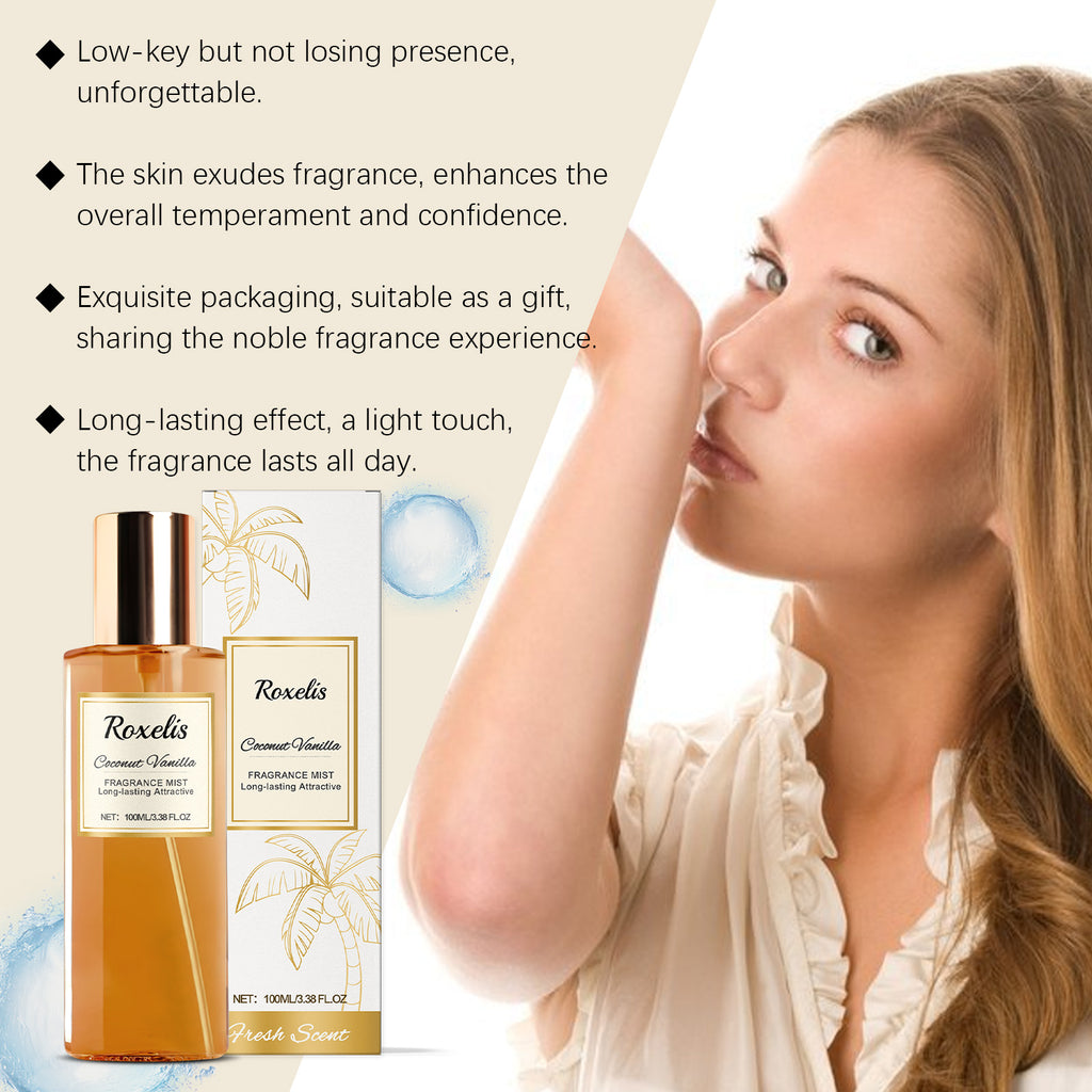 Roxelis Coconut Vanilla Romantic Body Fragrance Fresh Elegant Natural Fragrance Everyday Convenient Niche Fragrance Eau De Toilette