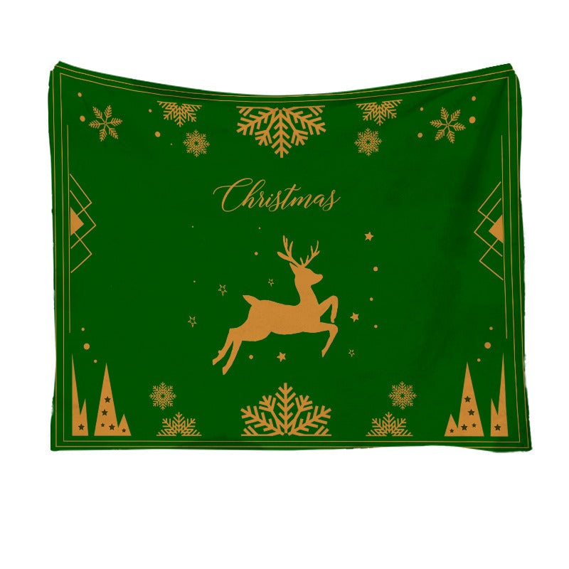 Christmas Flannel Printed Blanket Office Nap Blanket Throw Blanket Air Conditioning Blanket