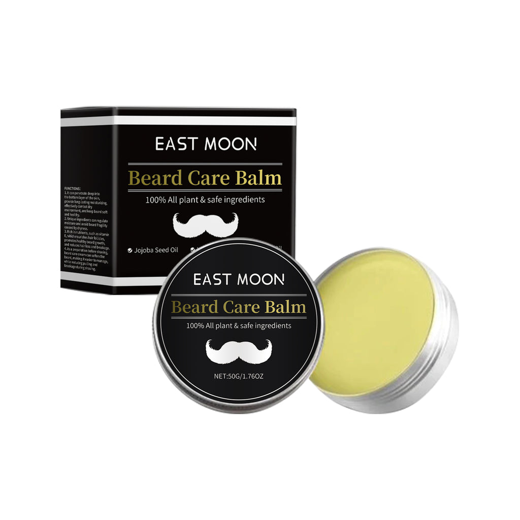 East Moon Men's Facial Hair Care Cream, Strong Beard Nourishing Thick Soft Bright Black Moisturizing Care