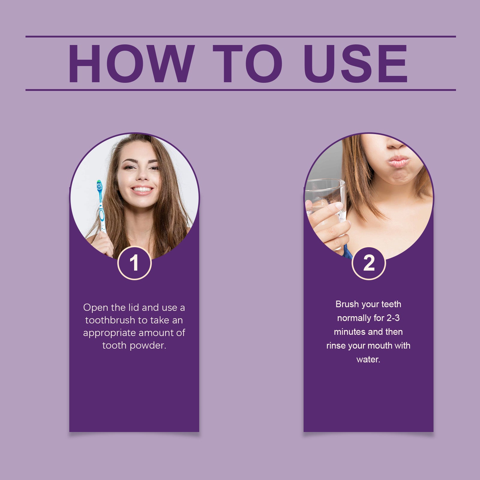 Oralhoe Purple Tooth Cleaning Powder, Daily Care Mouth Clean Fresh Breath Clean Odor Care Powder