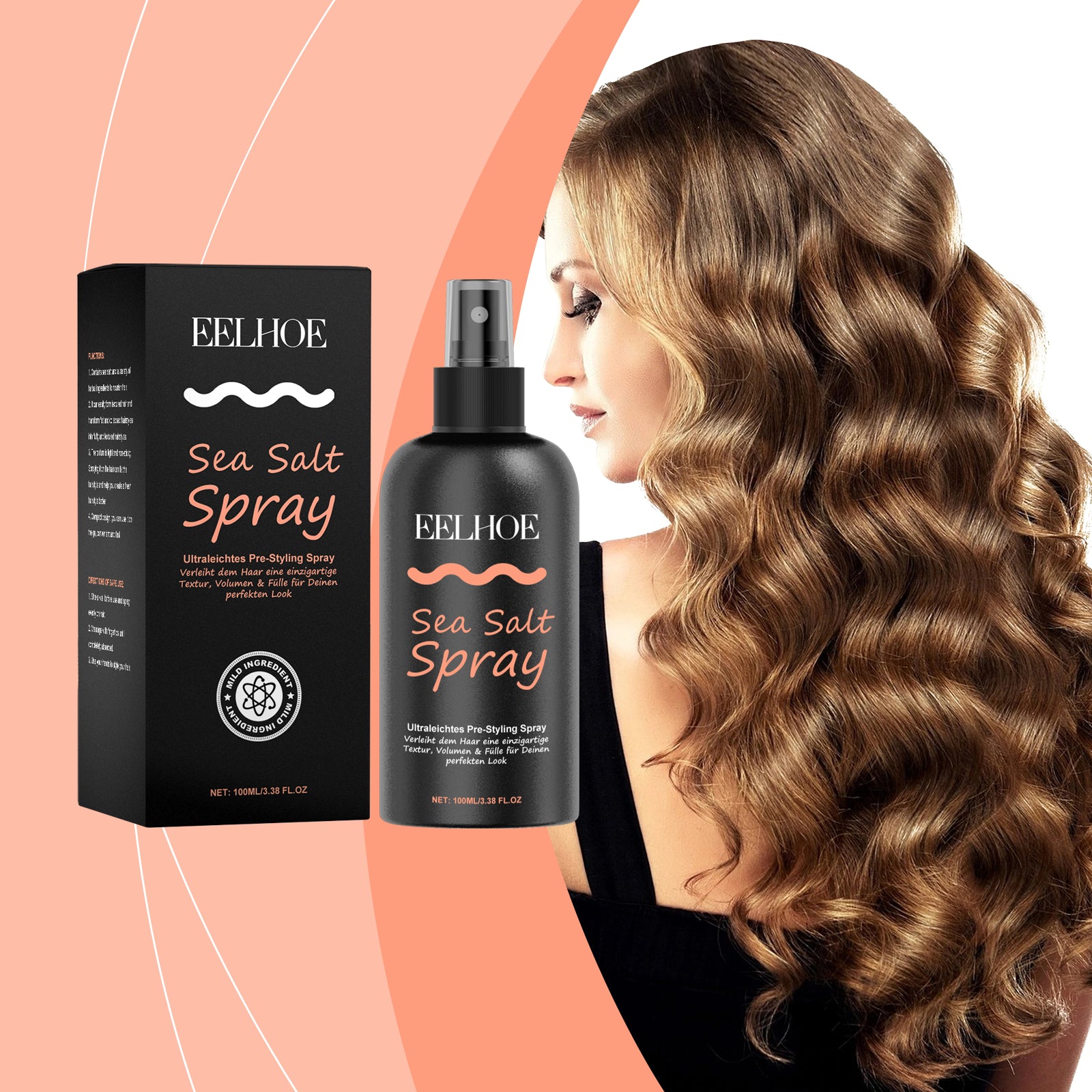 EELHOE Hair Sea Salt Styling Spray Lazy Refreshing Oil Control Volumizing Hair Leave-In Styling Dry Spray