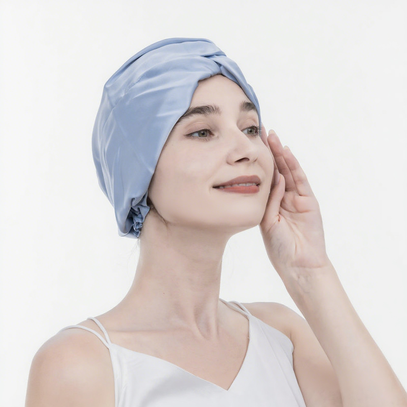 Twisted cross hat silk hair care headscarf hat confinement hat