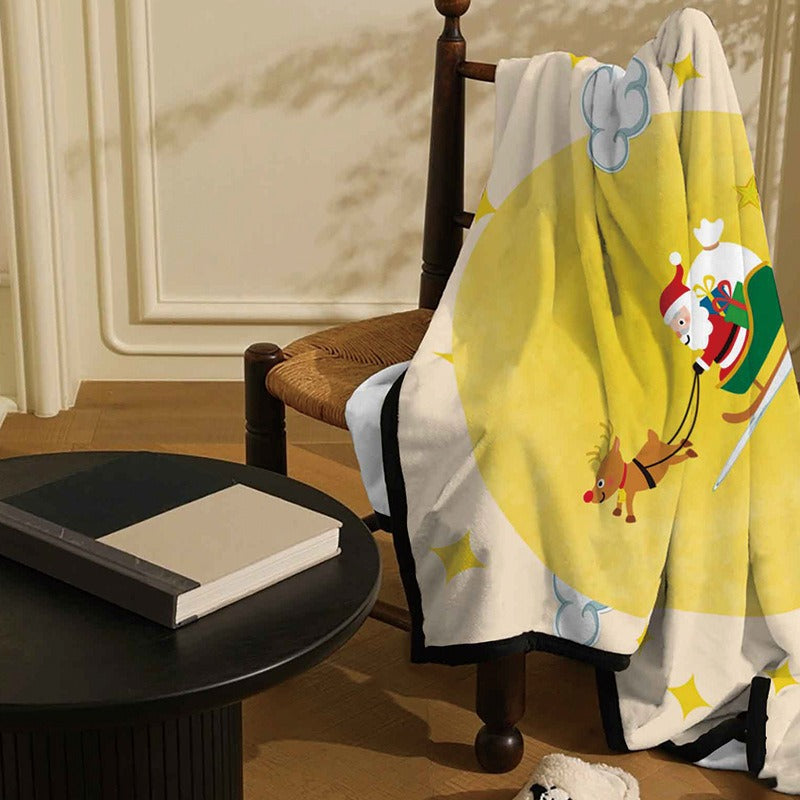 Christmas Flannel Printed Blanket Office Nap Blanket Throw Blanket Air Conditioning Blanket