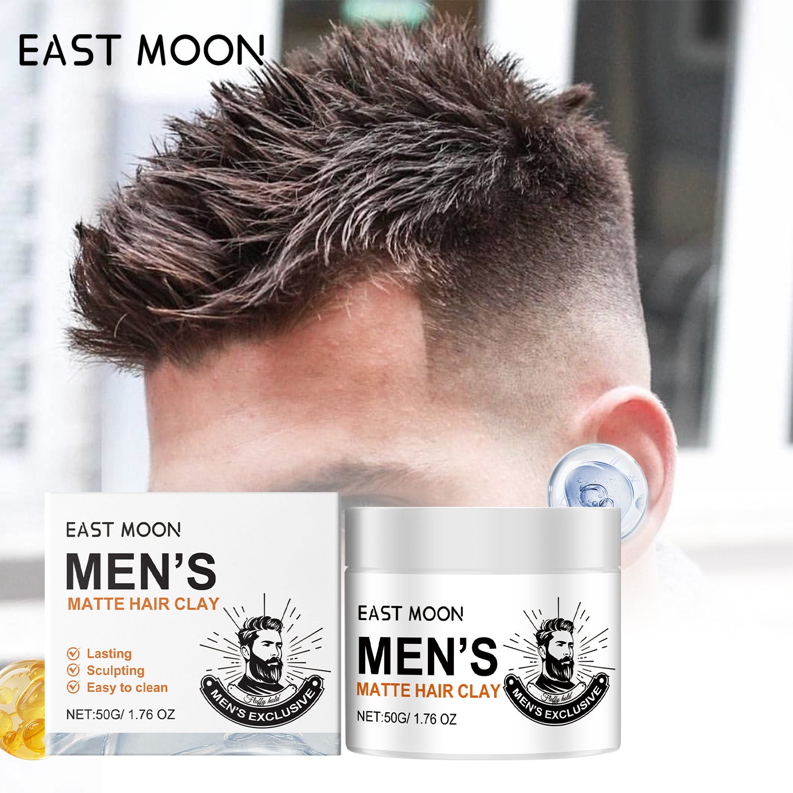 East Moon Matte Fluffy Wax Styling Long Lasting Hair Natural Styling Fresh Soft Wax Hair
