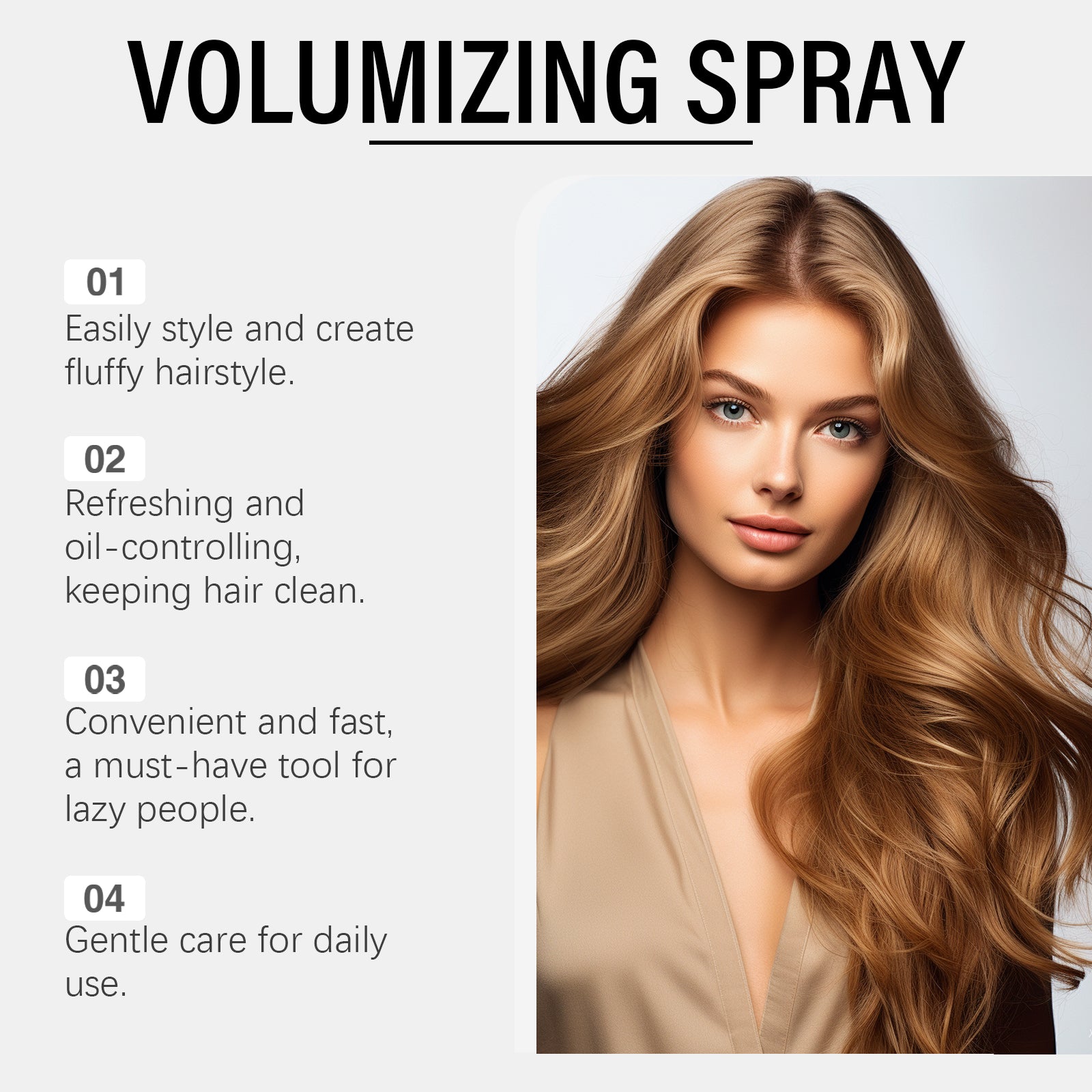 Hoegoa Hair Volumizing Spray, Hair Volumizing Lazy Person Remove Oil Refreshing Long-Lasting Styling Leave-In Spray