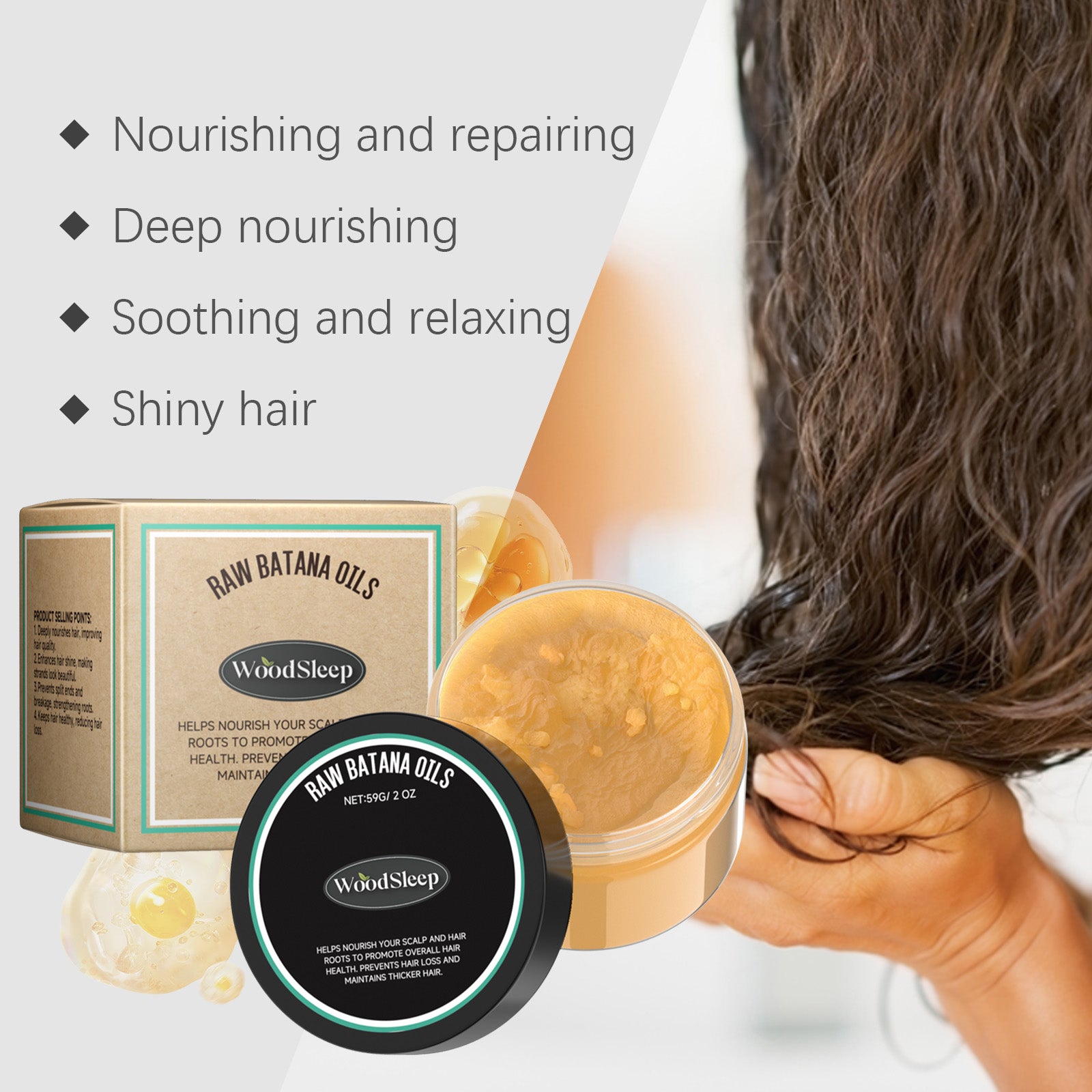 WoodSleep Batana Hair Mask Nourishes And Softens Hair And Restores Dry Scalp Hair Mask