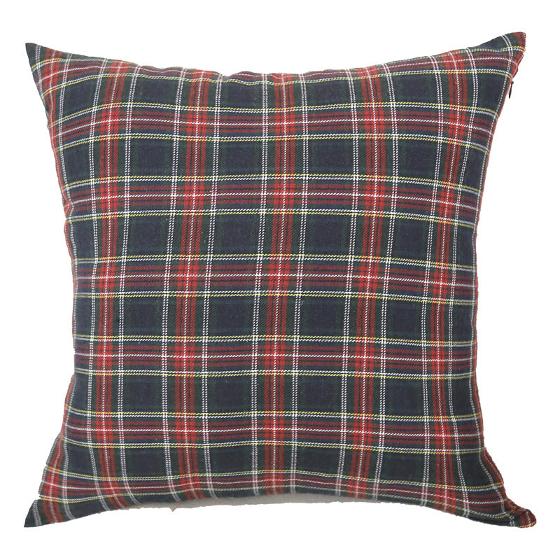 Christmas Grid Pillow Cover Bedhead Bed Bedside Sofa Living Room Cushion