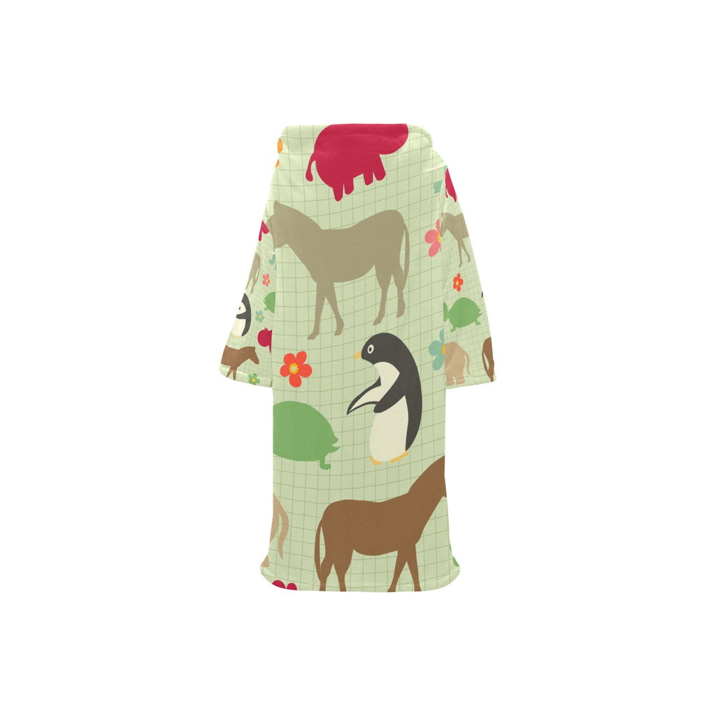 Blanket Robe with Sleeves for Kids