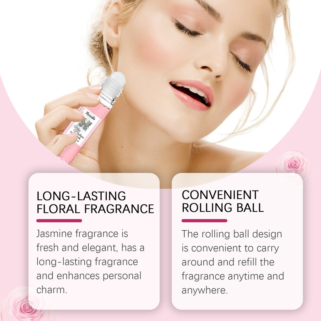 Roxelis Rolling Rose Perfume Portable Vial Perfume Charming Charm Natural Fresh Long-Lasting Pheromone Fragrance