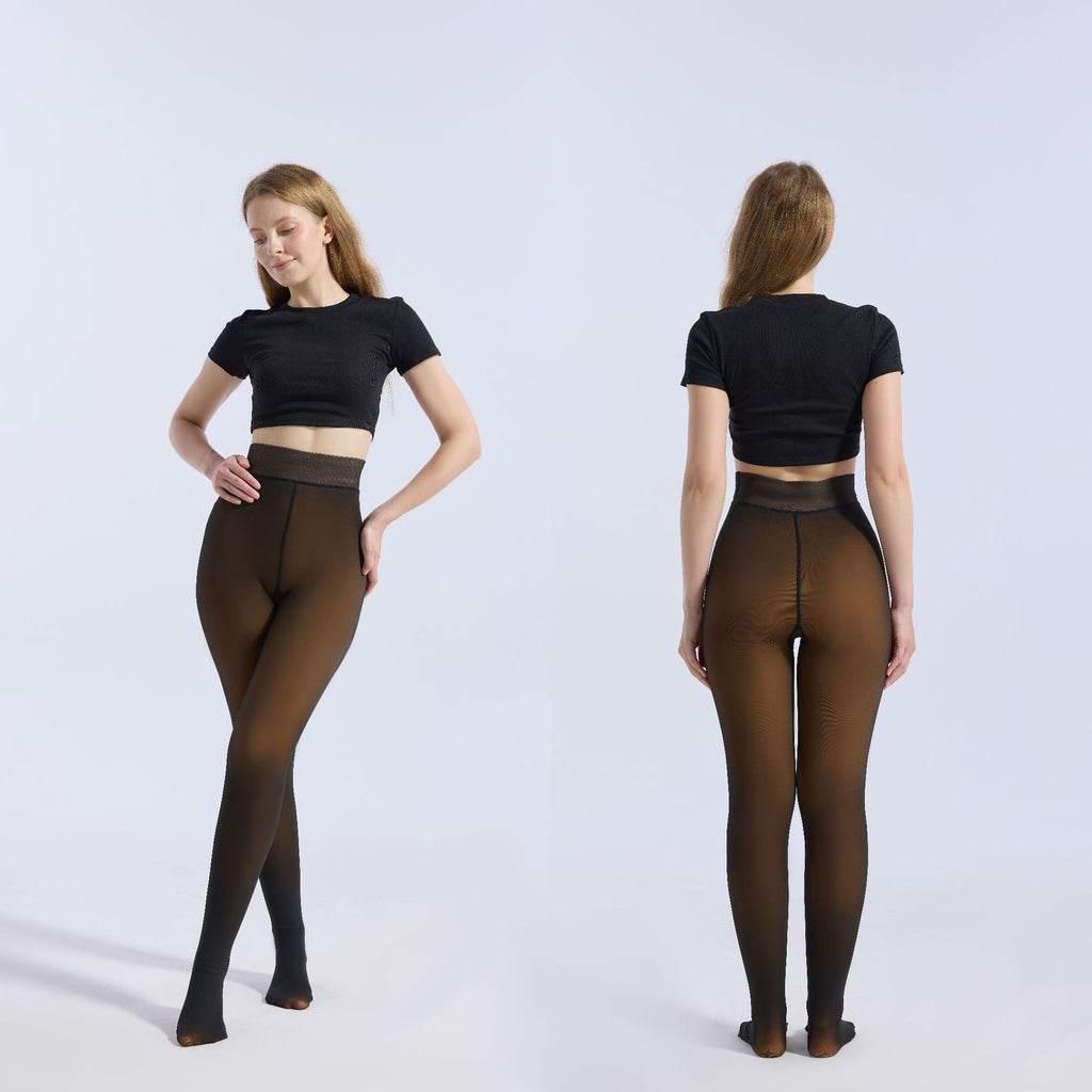 Women's jumpsuit black translucent pantyhose tight fitting and hip lifting one-piece pants