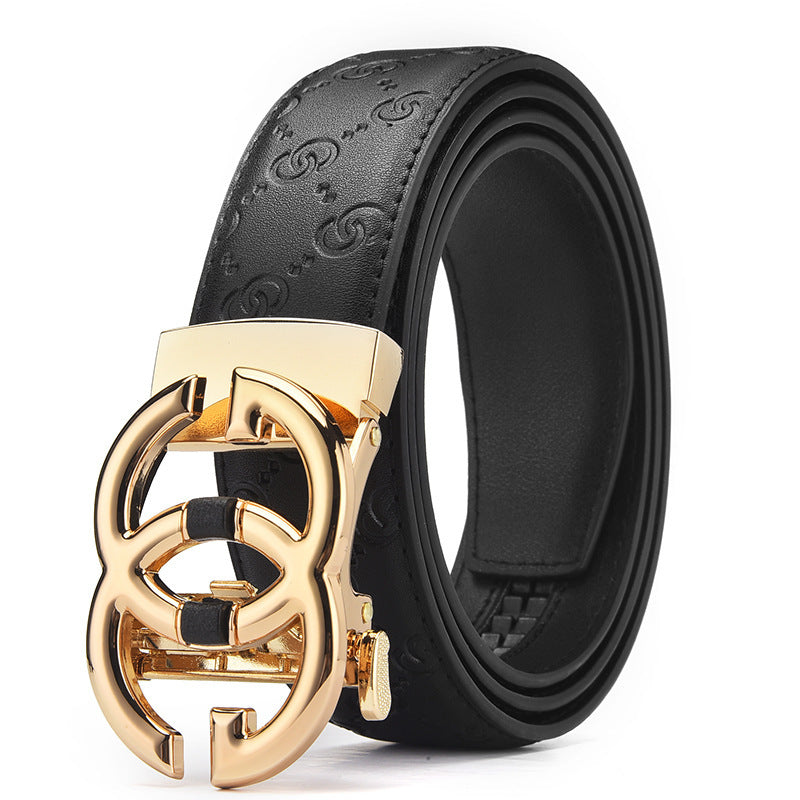 Men's Genuine Leather Alloy Automatic Buckle Versatile Korean Business Casual Fashion Belt