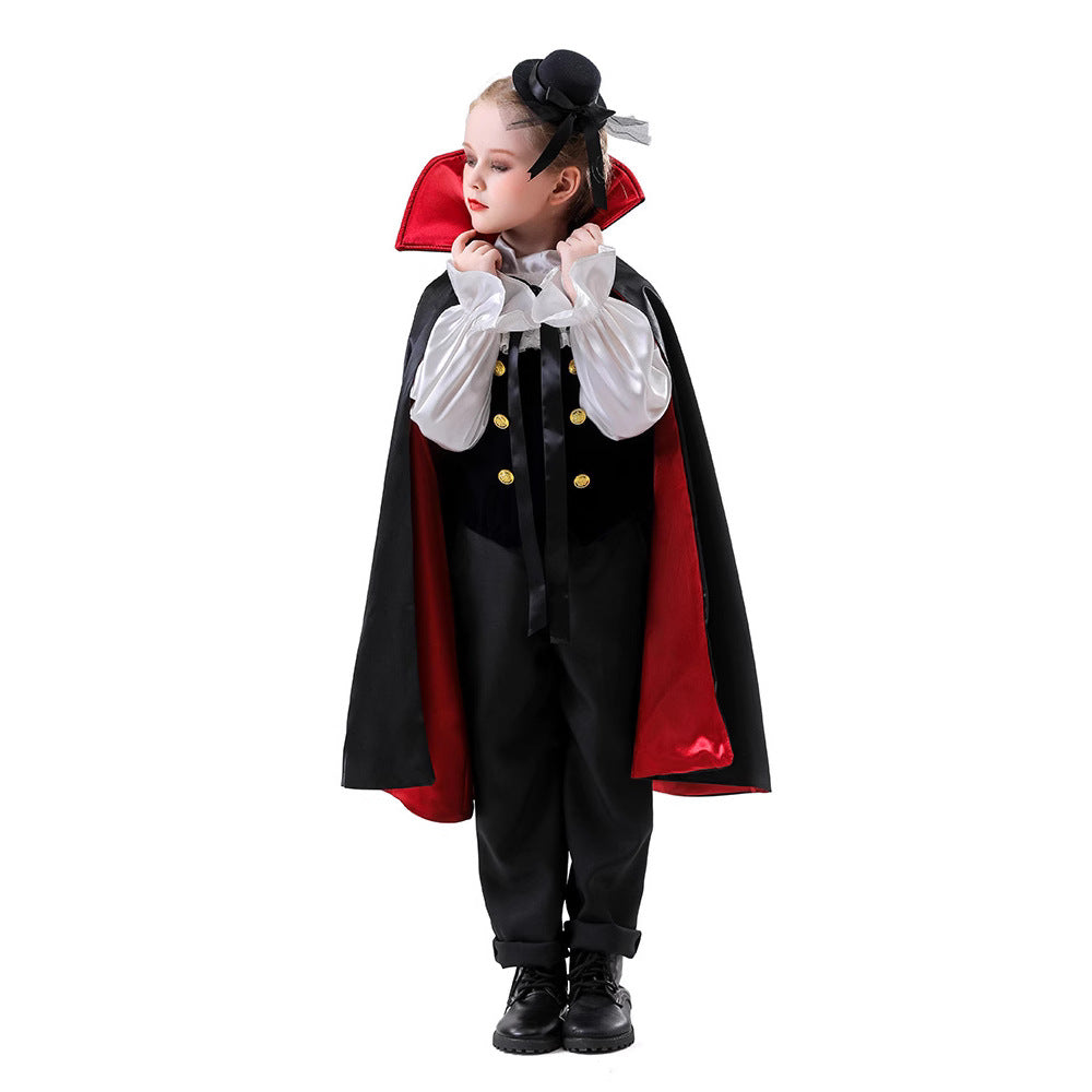 Halloween cosplay costume stage wear children's hooded cloak cape, Grim Reaper vampire