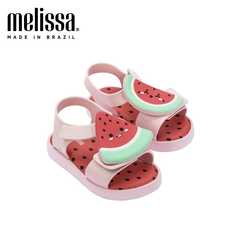 Mini Melissa Girls Sandals Jelly Cartoon Watermelon Shoes Baby Girls Sandals Anti-Skid Melissa Beach Sandals Kids Shoes