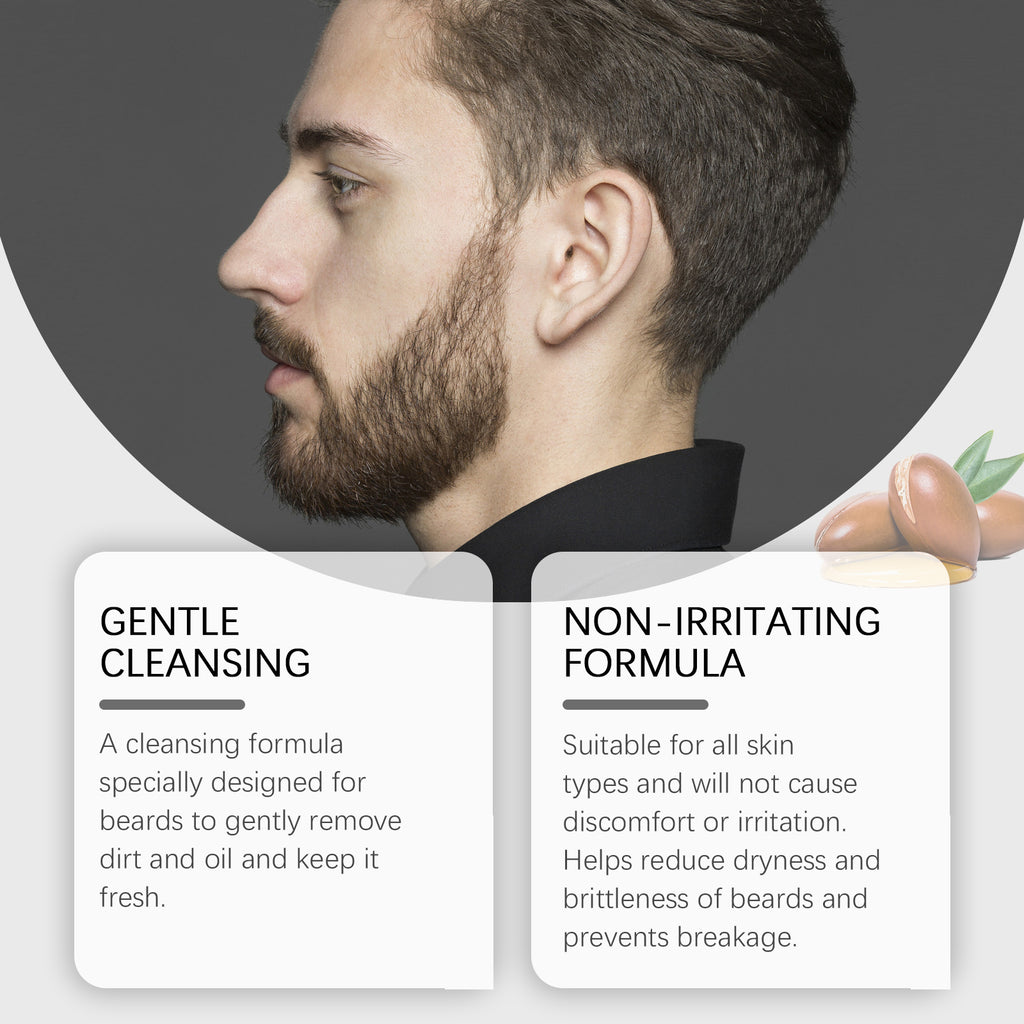 East Moon Facial Hair Shampoo Men's Facial Hair Cleansing Moisturizing Soft Facial Hair Gentle Clean Shave