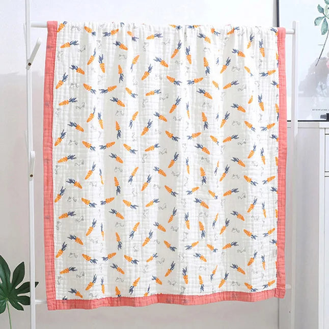 6 Layers Baby Blanket Children Muslin Cotton Blanket Swaddle Newborn Cover Sleeping Bedding Kids Swaddling 150*120 CM