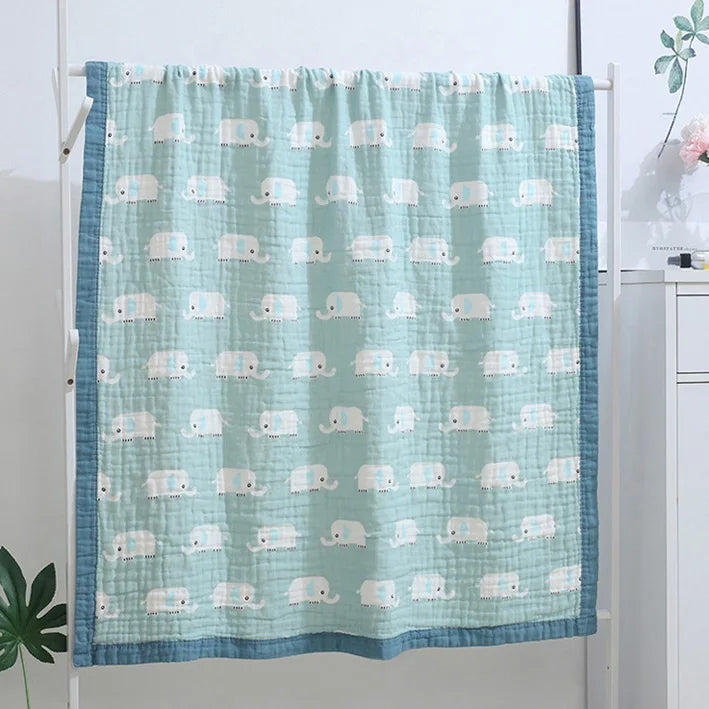 6 Layers Baby Blanket Children Muslin Cotton Blanket Swaddle Newborn Cover Sleeping Bedding Kids Swaddling 150*120 CM