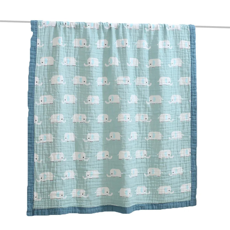 6 Layers Baby Blanket Children Muslin Cotton Blanket Swaddle Newborn Cover Sleeping Bedding Kids Swaddling 150*120 CM