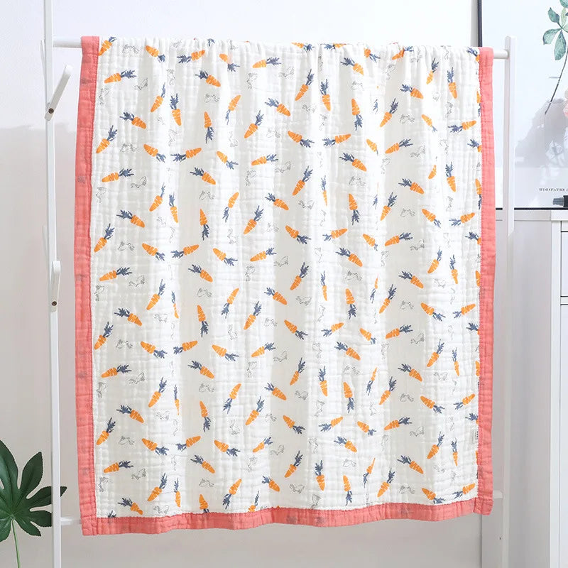 6 Layers Baby Blanket Children Muslin Cotton Blanket Swaddle Newborn Cover Sleeping Bedding Kids Swaddling 150*120 CM