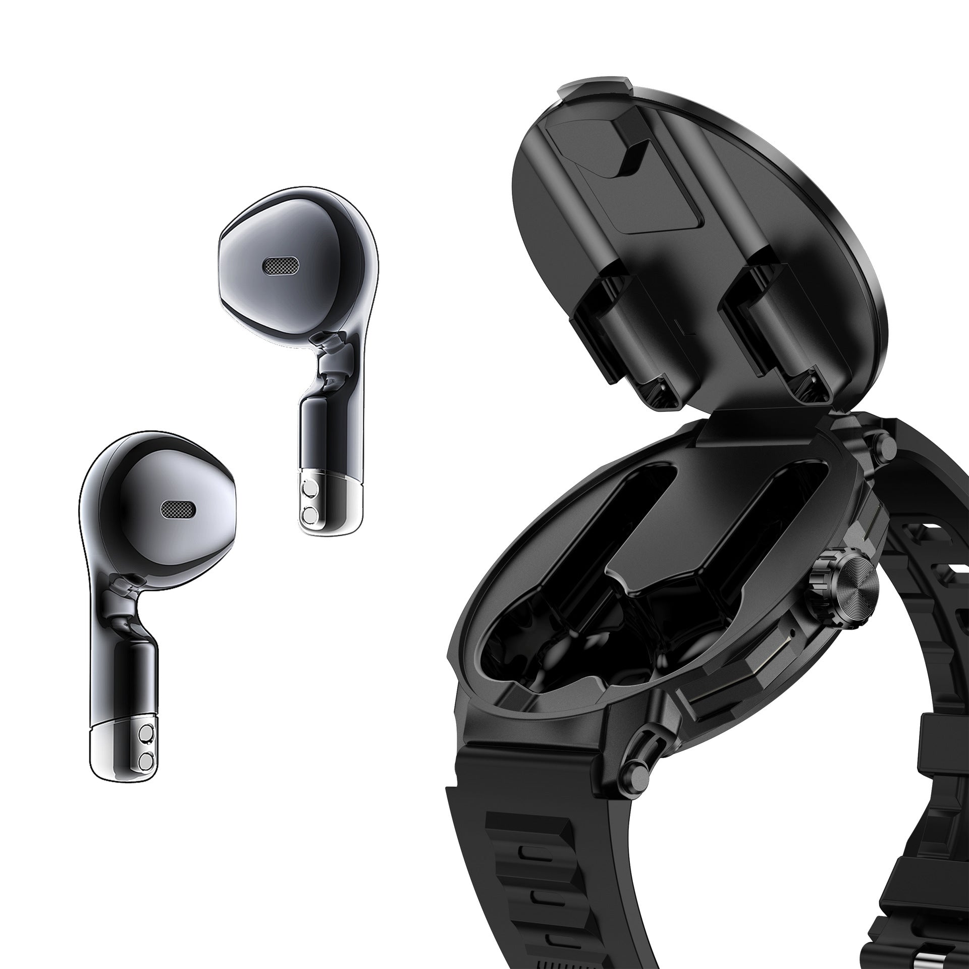 D11 Men's Headset 2-in-1 Smart Call Watch Heart Rate Blood Pressure Sleep Monitoring NFC Access Control