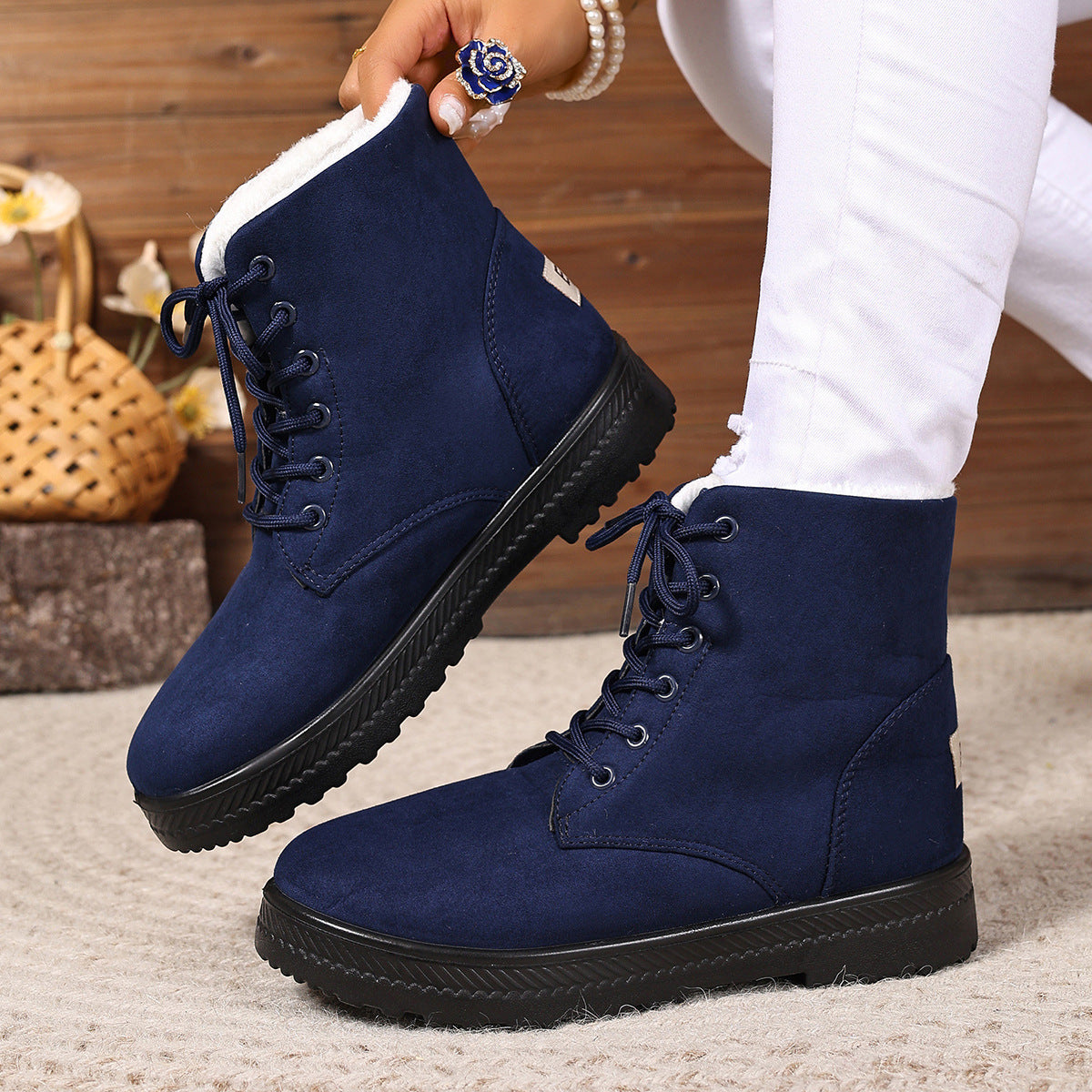 Women's Fashionable Waterproof High-top Cotton-padded Snow Boots