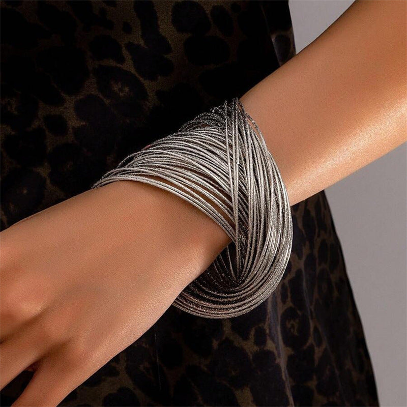 Branch Wide-brimmed Bracelet Irregular With Personality Spring Open Alloy