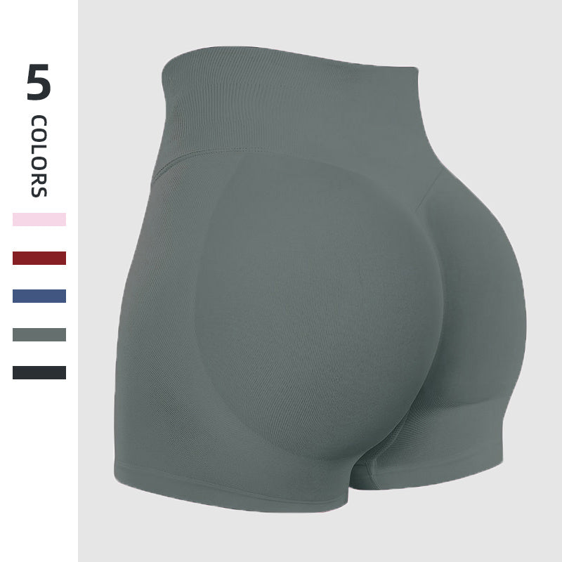 Women's Solid High Waist Sports Shorts, Breathable And Comfortable Tight Shorts With High Elasticity, Fitness Shorts, Women's Sportswear Worn Indoors And Outdoors