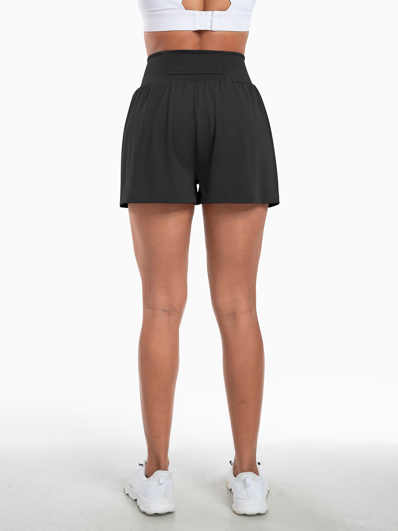 Sports Yoga Shorts High Waist Fake Two-Piece Outdoor Fitness Pants Invisible Dungarees Breathable Quick-Drying Training Wear