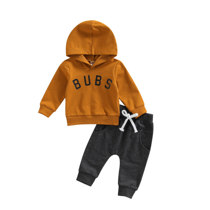 Boys' Letter Printed Hoodie Trousers Suit