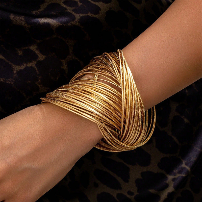 Branch Wide-brimmed Bracelet Irregular With Personality Spring Open Alloy