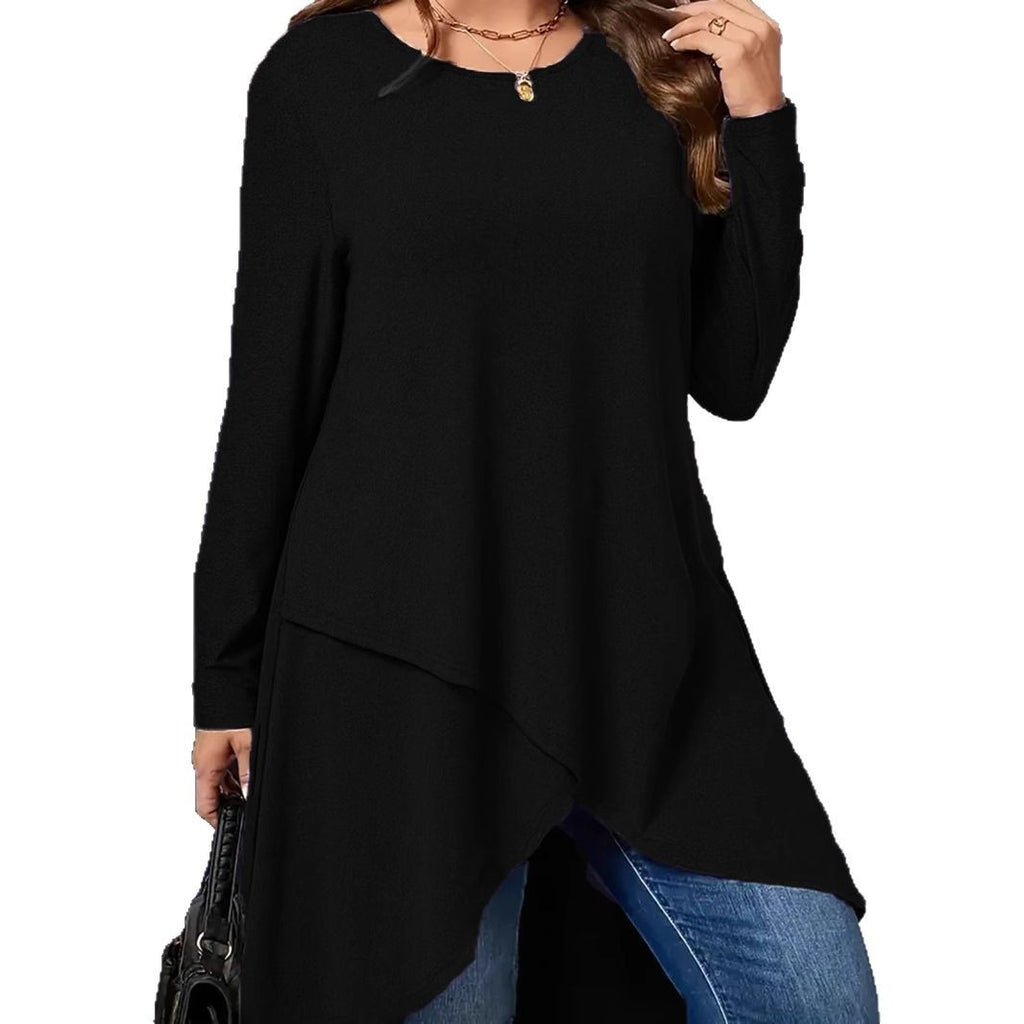 Plus Size Women's Autumn And Winter New Casual Loose Long Sleeves Outerwear Top