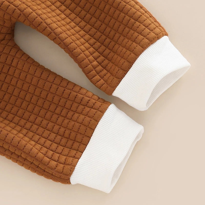 Boys' And Girls' Plaid Long Sleeve Round Neck Tops