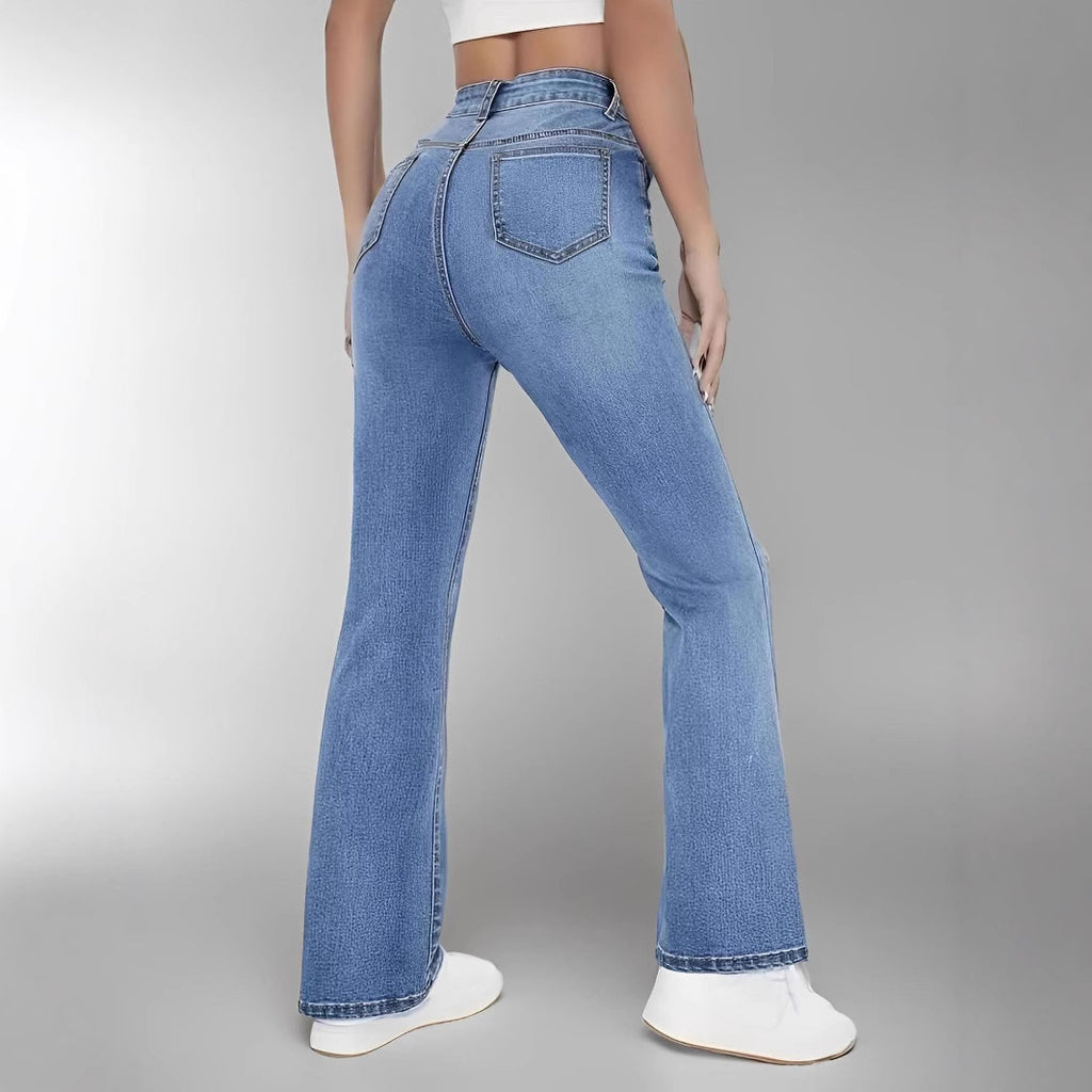 European And American Style Women Skinny Light Blue Jeans For Women Slim-fit Figure Flattering Pants Trendy