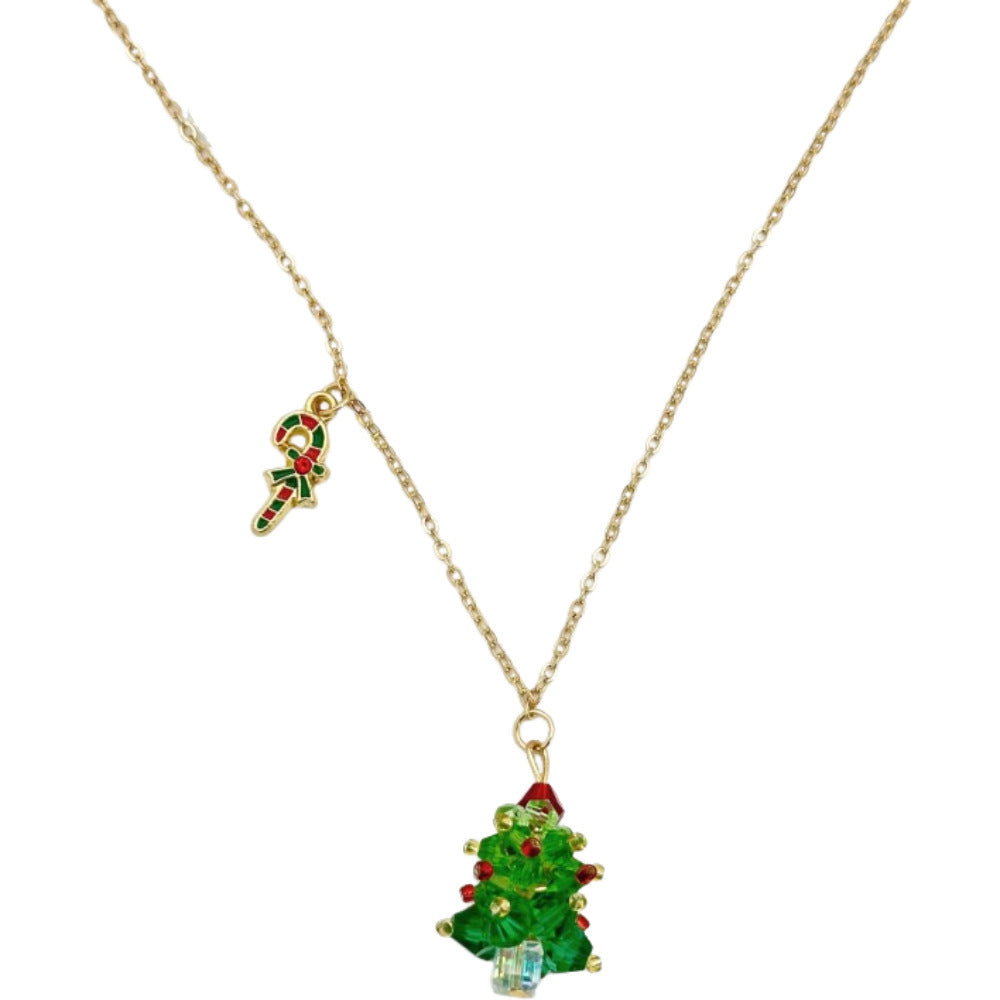 New Red Bow Handmade Beaded Ear Stud Necklace Bracelet