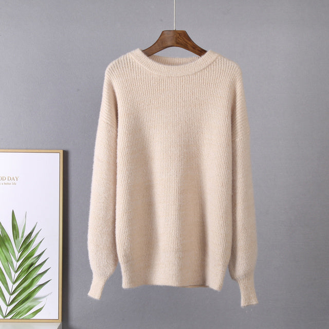 Soft Loose Knitted Cashmere Sweaters Women