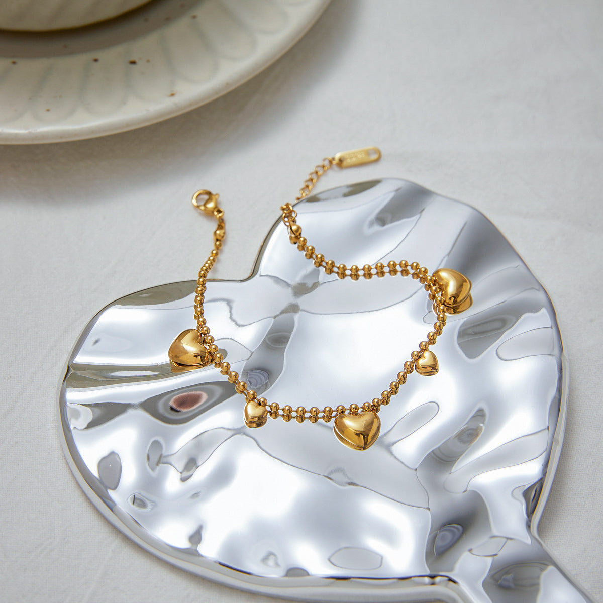 Stainless Heart-shaped Non-fading Titanium Steel Bracelet