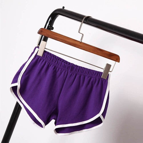 Solid Color Breathable Workout Shorts Women's Candy Color Hot Pants Shorts