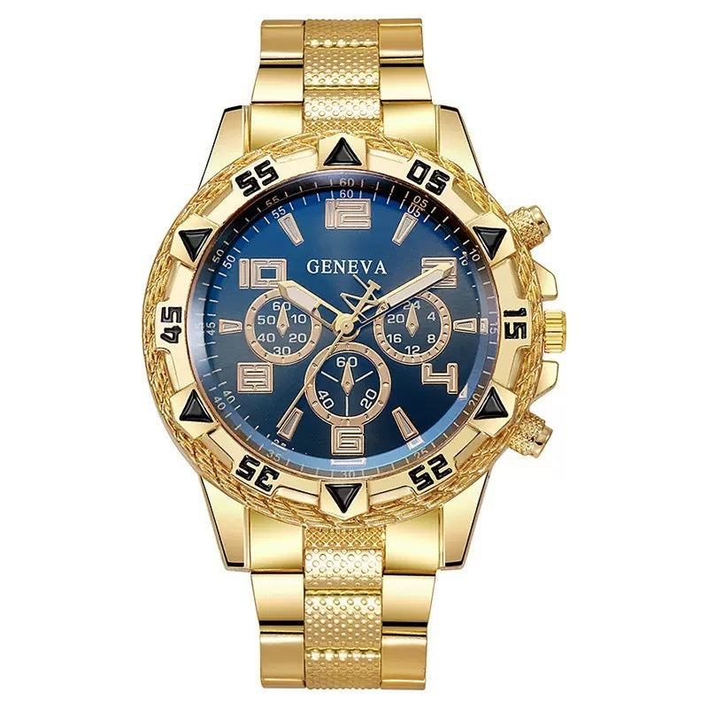 Blue Light Glass Men's Business Steel Belt Quartz Watch