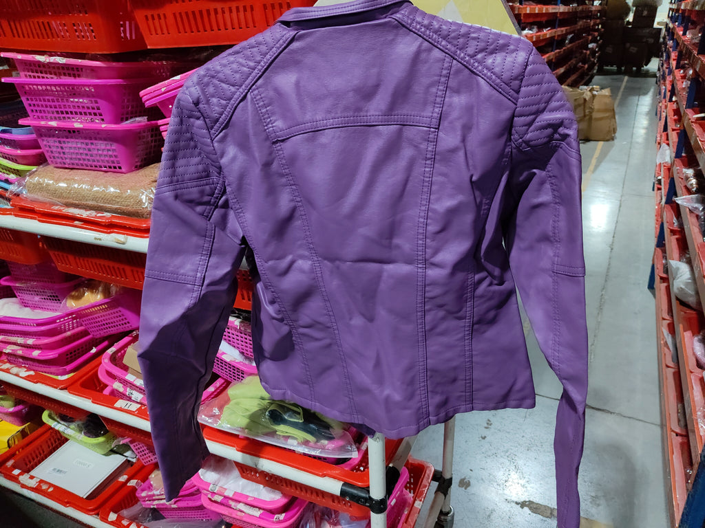 Women's Leather Jackets Women's Short Jackets Slim Thin Leather Jackets Ladies Motorcycle Suits